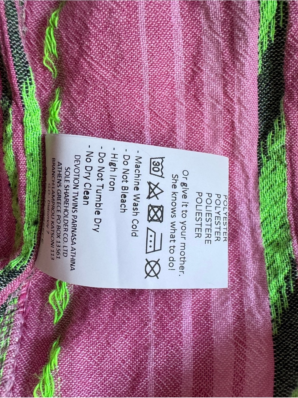 Devotion TWINS Striped Tiered Mini Dress - Pink, Orange & Green - Picture 5 of 8